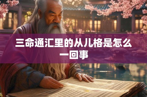 三命通汇里的从儿格是怎么一回事
