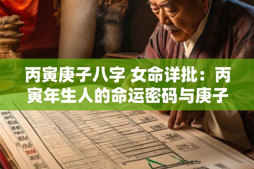 丙寅庚子八字 女命详批：丙寅年生人的命运密码与庚子月的神秘关联