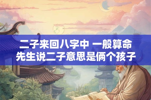 二子来回八字中 一般算命先生说二子意思是俩个孩子还是俩个儿子