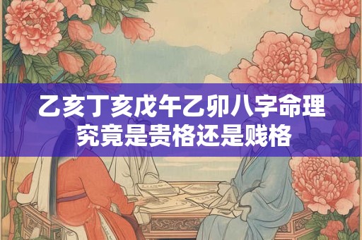 乙亥丁亥戊午乙卯八字命理 究竟是贵格还是贱格