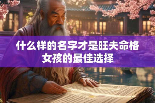 什么样的名字才是旺夫命格女孩的最佳选择