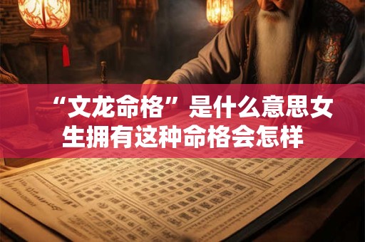 “文龙命格”是什么意思女生拥有这种命格会怎样