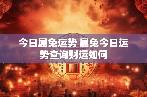今日属兔运势 属兔今日运势查询财运如何