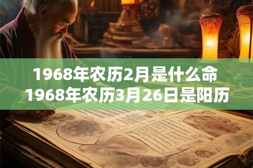 1968年农历2月是什么命 1968年农历3月26日是阳历多少号