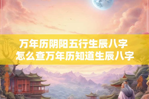 万年历阴阳五行生辰八字 怎么查万年历知道生辰八字