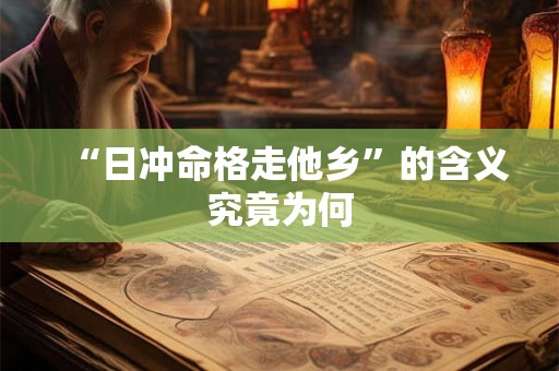 “日冲命格走他乡”的含义究竟为何