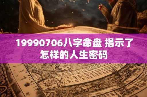 19990706八字命盘 揭示了怎样的人生密码