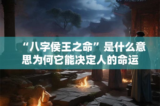 “八字侯王之命”是什么意思为何它能决定人的命运