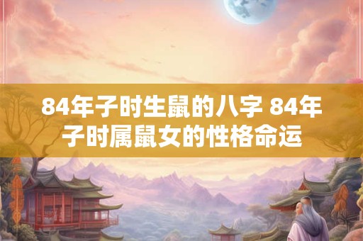 84年子时生鼠的八字 84年子时属鼠女的性格命运