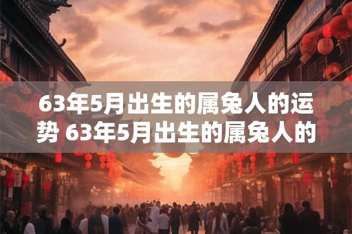 63年5月出生的属兔人的运势 63年5月出生的属兔人的运势怎么样