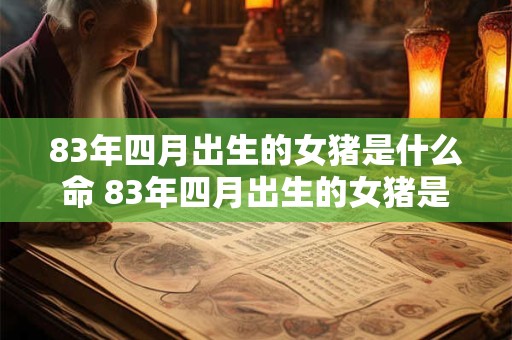 83年四月出生的女猪是什么命 83年四月出生的女猪是什么命运