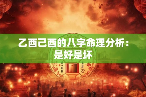 乙酉己酉的八字命理分析：是好是坏