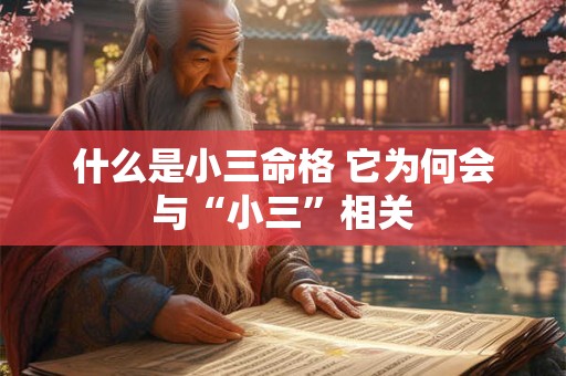 什么是小三命格 它为何会与“小三”相关