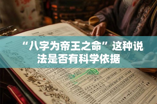 “八字为帝王之命”这种说法是否有科学依据