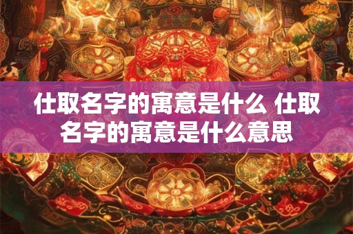 仕取名字的寓意是什么 仕取名字的寓意是什么意思