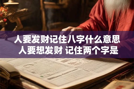 人要发财记住八字什么意思 人要想发财 记住两个字是什么