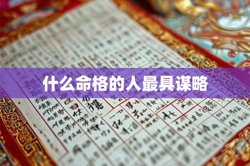 什么命格的人最具谋略