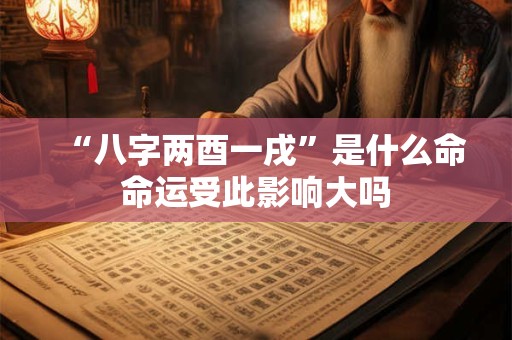 “八字两酉一戌”是什么命命运受此影响大吗