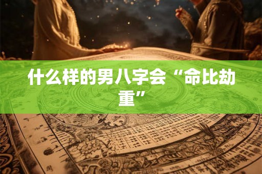 什么样的男八字会“命比劫重”
