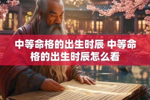 详细阅读:中等命格的出生时辰 中等命格的出生时辰怎么看 中等命格的出生时辰 中等命格的出生时辰怎么看