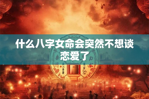 什么八字女命会突然不想谈恋爱了
