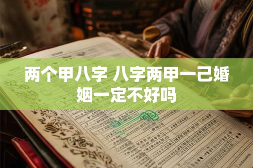 两个甲八字 八字两甲一己婚姻一定不好吗
