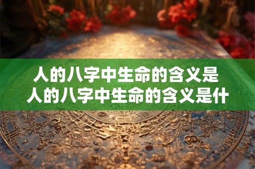 人的八字中生命的含义是 人的八字中生命的含义是什么意思