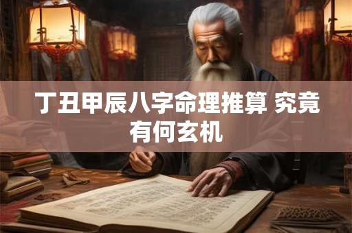 丁丑甲辰八字命理推算 究竟有何玄机