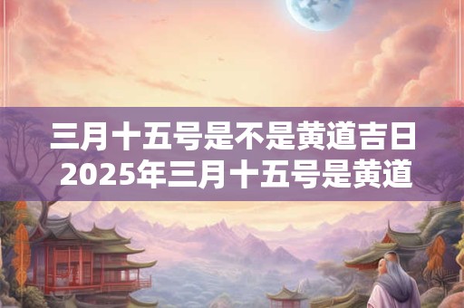 三月十五号是不是黄道吉日 2025年三月十五号是黄道吉日吗