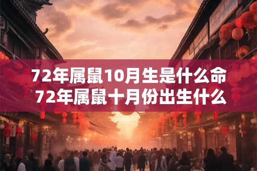 72年属鼠10月生是什么命 72年属鼠十月份出生什么命运