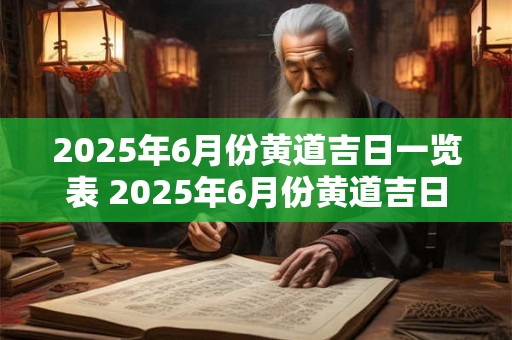 2025年6月份黄道吉日一览表 2025年6月份黄道吉日一览表最新数据查询