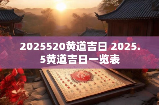 2025520黄道吉日 2025.5黄道吉日一览表