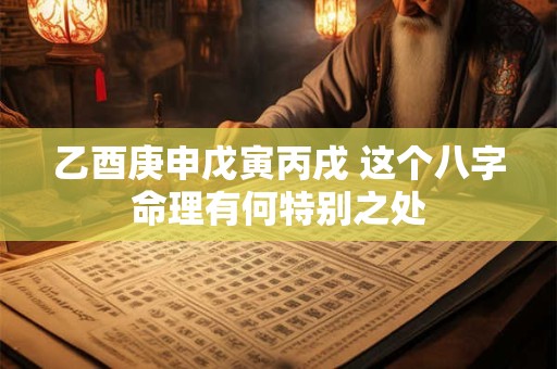 乙酉庚申戊寅丙戌 这个八字命理有何特别之处