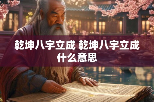 乾坤八字立成 乾坤八字立成什么意思