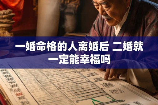 一婚命格的人离婚后 二婚就一定能幸福吗