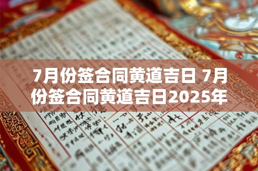 7月份签合同黄道吉日 7月份签合同黄道吉日2025年