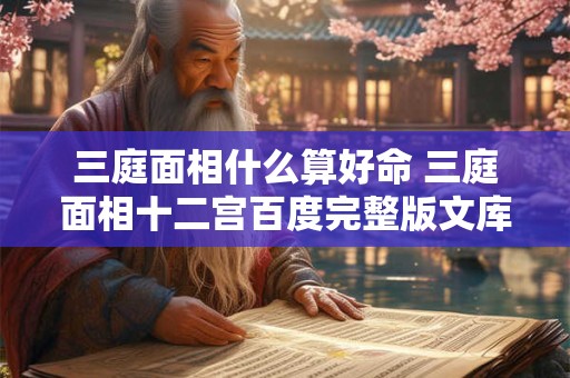 三庭面相什么算好命 三庭面相十二宫百度完整版文库