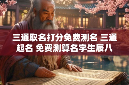 三通取名打分免费测名 三通起名 免费测算名字生辰八字