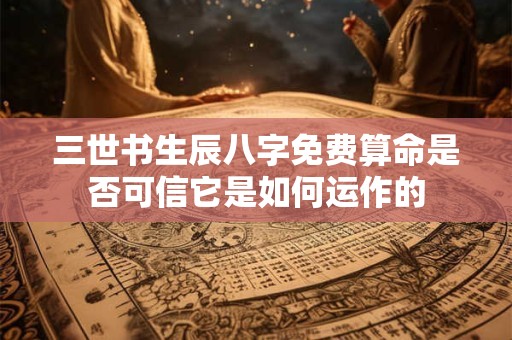 三世书生辰八字免费算命是否可信它是如何运作的