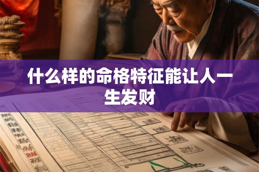 什么样的命格特征能让人一生发财