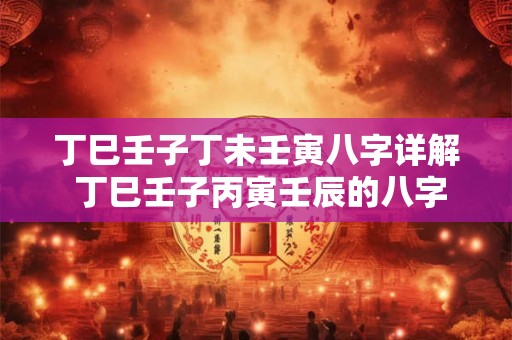 丁巳壬子丁未壬寅八字详解 丁巳壬子丙寅壬辰的八字命运