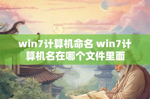 win7计算机命名 win7计算机名在哪个文件里面
