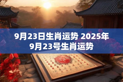9月23日生肖运势 2025年9月23号生肖运势
