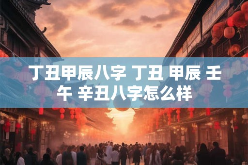 丁丑甲辰八字 丁丑 甲辰 壬午 辛丑八字怎么样