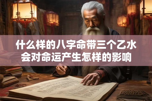 什么样的八字命带三个乙水会对命运产生怎样的影响