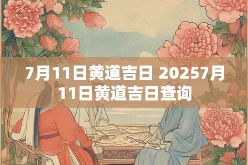 7月11日黄道吉日 20257月11日黄道吉日查询
