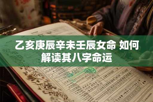 乙亥庚辰辛未壬辰女命 如何解读其八字命运