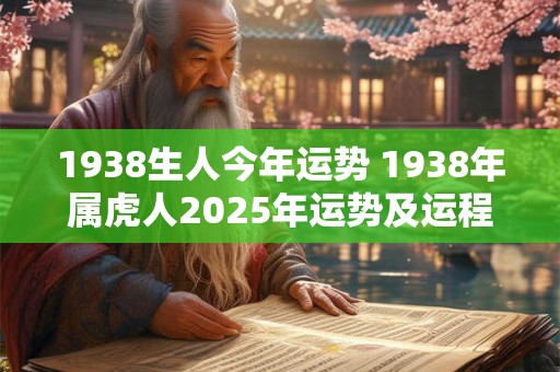 1938生人今年运势 1938年属虎人2025年运势及运程每月运程