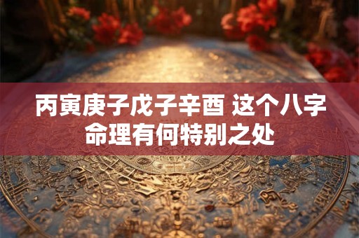 丙寅庚子戊子辛酉 这个八字命理有何特别之处