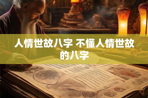 人情世故八字 不懂人情世故的八字
